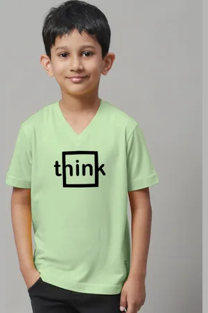 Friskers Boys Typography Printed V-Neck Pure Cotton T-Shirt