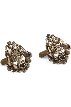 COSA NOSTRAA Antique Gold-Toned The Militades Textured Cufflinks