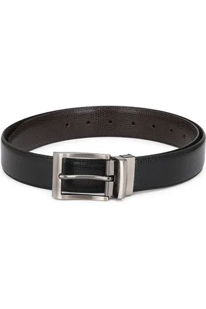 thickskin Men Black Textured Reversible Formal Belt