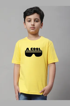 Friskers Boys Typography Printed Round Neck Cotton Regular T-shirt