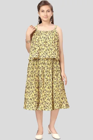 BAESD Girls Floral Print Georgette A-Line Dress