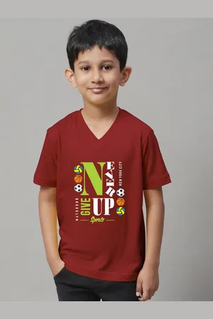 Friskers Boys Typography Printed Pure Cotton Slim Fit T-shirt