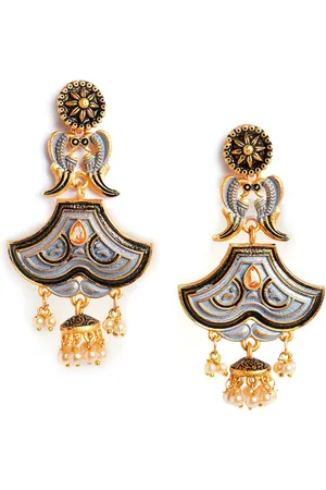 HOT AND BOLD Gold-Plated Contemporary Drop Earrings
