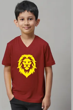 Friskers Boys Printed V-Neck Cotton T-shirt