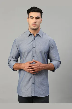Matinique Men Blue Slim Fit Printed Cotton Casual Shirt