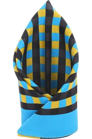 Alvaro Castagnino Men Multicoloured Checked Pocket Square