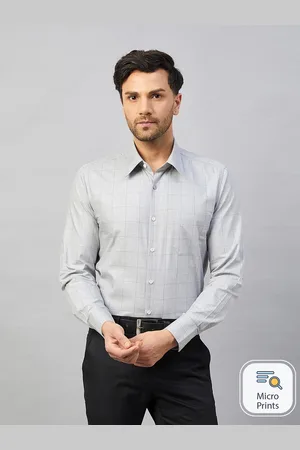 LOUIS STITCH Comfort Windowpane Checks Cotton Formal Shirt