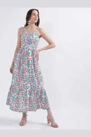 CENTRESTAGE Floral Printed Sleeveess Maxi Dress