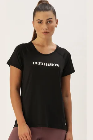 ENAMORA Women Black & White Printed Round Neck Lounge T-shirt