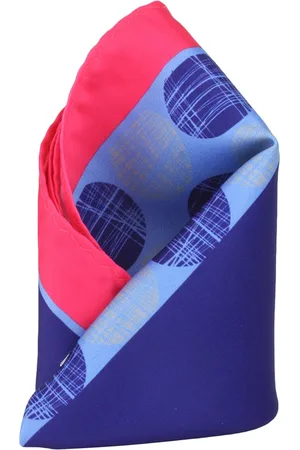 Alvaro Castagnino Blue Printed Pocket Square