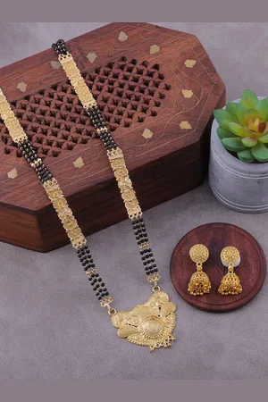 Brandsoon Women Gold-Plated & Beaded Mangalsutra