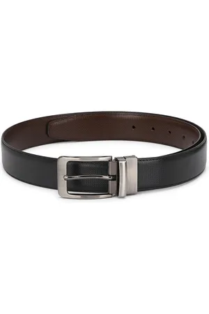 thickskin Men Black & Brown Textured Reversible Formal Belt