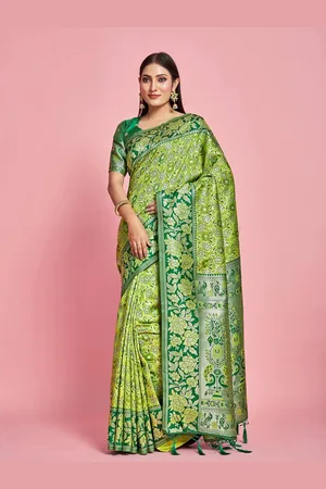 Mimosa Floral Woven Design Zari Kanjeevaram Saree