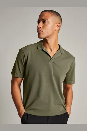 Matinique Men Olive Green Polo Collar Pure Cotton T-shirt
