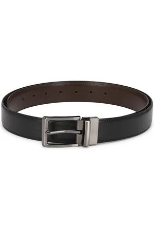 thickskin Men Black Textured Formal Belt