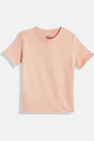 METRO KIDS COMPANY Boys Peach-Coloured Solid T-shirt