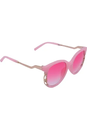 Spiky Unisex Kids Pink Lens & Pink Oval Sunglasses with UV Protected Lens