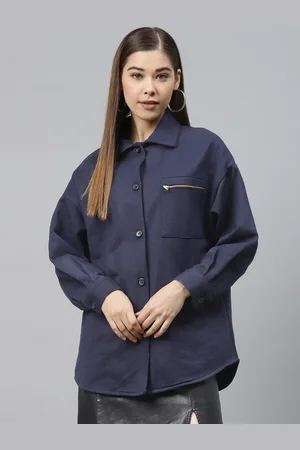 Scouph Women Navy Blue Solid Tailored Jacket
