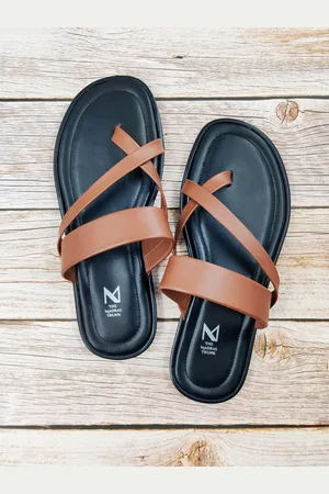 THE MADRAS TRUNK Men Brown Leather Comfort Sandals