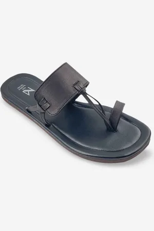 THE MADRAS TRUNK Men Black One Toe Flats
