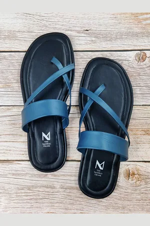 THE MADRAS TRUNK Men Black Colourblocked Slip On One Toe Flats