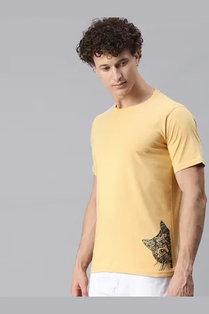 BRATMA Men Beige Printed T-shirt