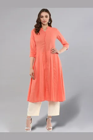 IDALIA Women Peach-Coloured Anarkali Kurta