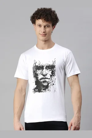 BRATMA Men White Printed T-shirt