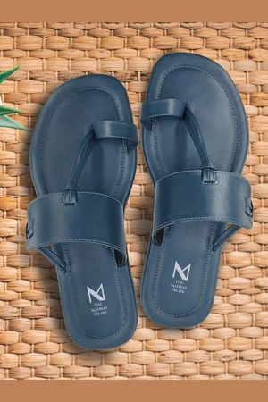THE MADRAS TRUNK Men Blue T-Strap Flats