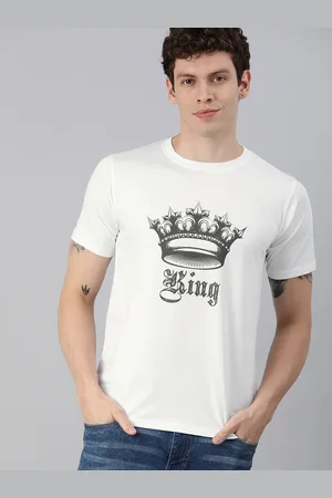 BRATMA Men White Printed Round Neck Pure Cotton T-shirt
