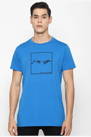 Forever 21 Men Blue Typography Printed T-shirt