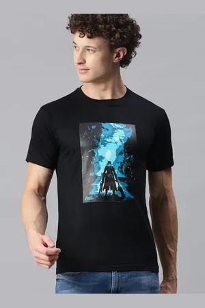 BRATMA Men Black Graphic Printed Round Neck Regular Sleeves Cotton T-shirt