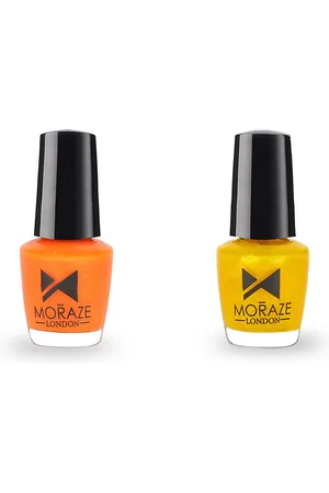 Moraze Pack of 2 Orange & Yellow Non Toxic Glossy Nail Polish - 10 ml
