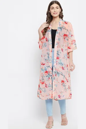 Color Cocktail Women Pink & Red Floral Printed Shrug