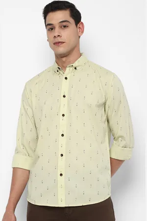 Forever 21 Men Yellow & Black Printed Pure Cotton Casual Shirt