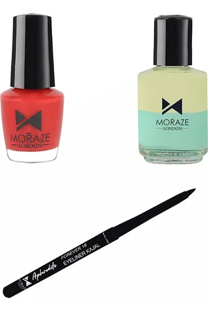 Moraze Pack of Kajal with 1 Nail Polish (Summer Dream), 5 ML, 1 Nail Paint Remover (30 ML)