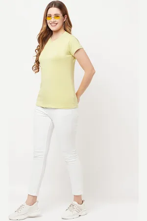 Crimsoune Club Women Olive Green Slim Fit T-shirt