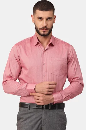 Copperline Men Red Comfort Slim Fit Cotton Formal Shirt