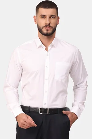 Copperline Men White Comfort Slim Fit Formal Shirt