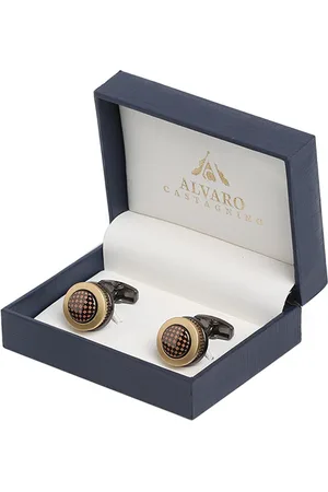 Alvaro Castagnino Gold-Toned & Black Cufflink