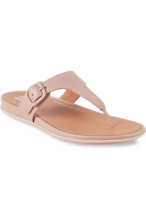 FitFlop Buckled Leather T-Strap Flats