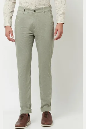 Crimsoune Club Men Olive Green Slim Fit Chinos Trousers