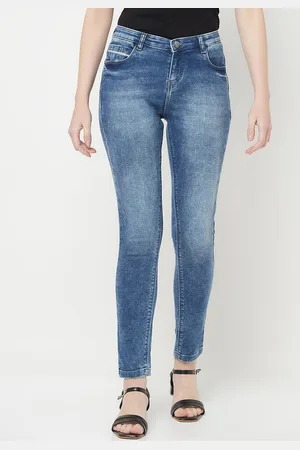 Crimsoune Club Women Blue Skinny Fit Heavy Fade Stretchable Jeans