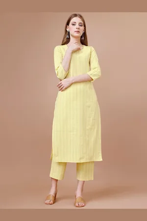 Hinayat Fashion Striped Thread Work Kurta & Trousers
