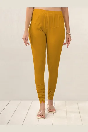 Lyra Women Rust Coloured Solid Churidar Length Leggings
