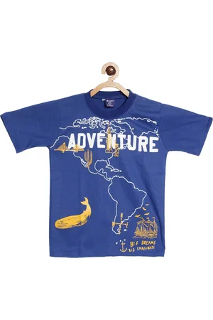Sweet Angel Boys Navy Blue Printed Round Neck T-shirt