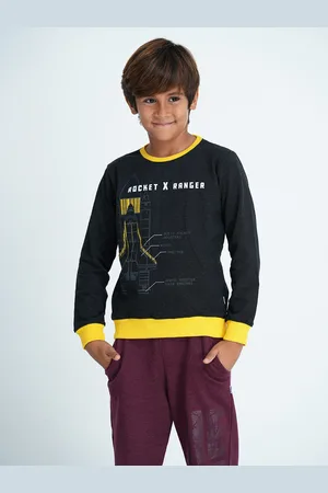 mackly Boys Charcoal Printed Sweatshirt