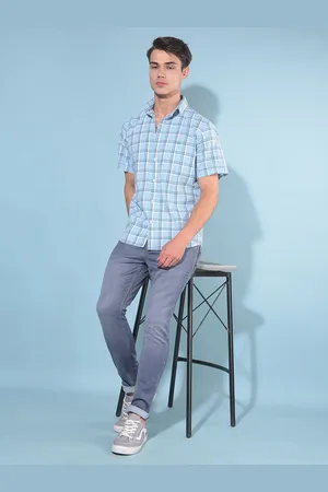 Crimsoune Club Resort Collar Slim Fit Tartan Checked Casual Shirt