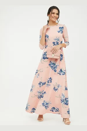 Harpa Women Peach Floral Maxi Dress