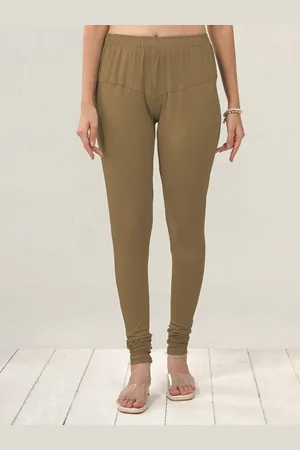 Lyra Women Brown Solid Cotton Leggings